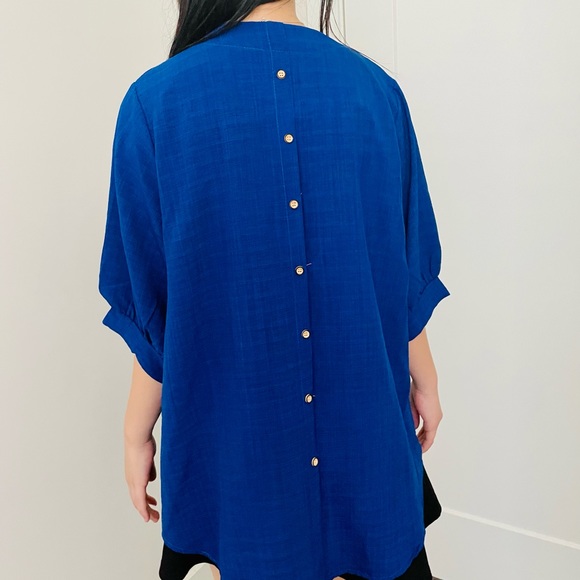 Beautiful Blue Top with buttons on back - Picture 3 of 3